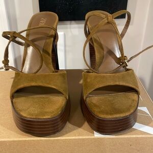 Zara suede brown sandals